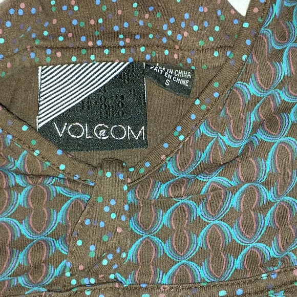 Size S brown and blue multi color volcom tank top - Picture 3 of 4